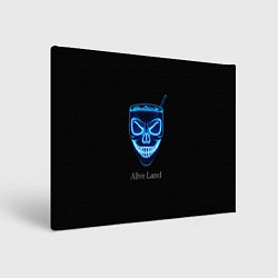 Холст прямоугольный Neon skull cocktail, цвет: 3D-принт