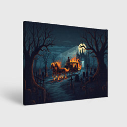 Картина прямоугольная Призраки в горящей конной повозке