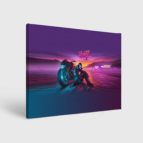 Картина прямоугольная Venom near his motorcycle - ai art fantasy / 3D-принт – фото 1