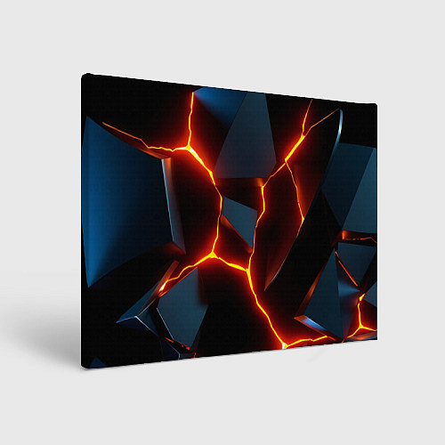 Картина прямоугольная Трещины неоновые / 3D-принт – фото 1