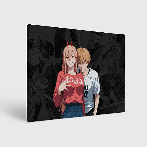 Картина прямоугольная Power and Denji / 3D-принт – фото 1