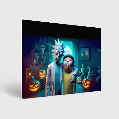 Картина прямоугольная Rick with Morty - halloween night / 3D-принт – фото 1