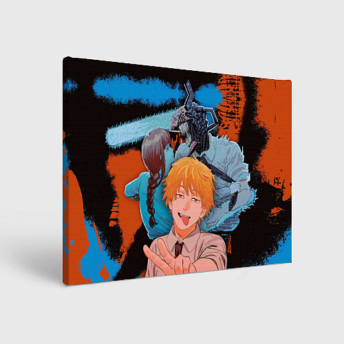 Картина прямоугольная Дэндзи и Макима из Человек бензопила / 3D-принт – фото 1