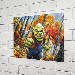Холст прямоугольный Шрек в осеннем лесу, цвет: 3D-принт — фото 2