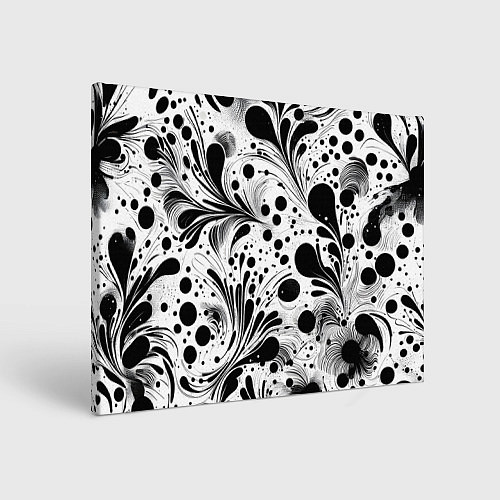 Картина прямоугольная Кляксы и растения - нейроарт паттерн / 3D-принт – фото 1