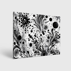 Холст прямоугольный Абстрактный паттерн из клякс - нейроарт фантазия, цвет: 3D-принт