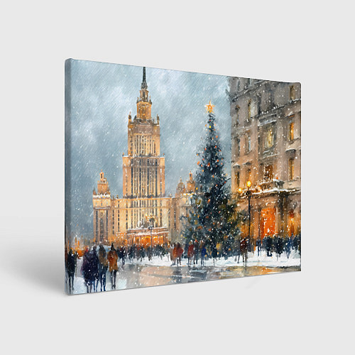 Картина прямоугольная Новогодняя Москва / 3D-принт – фото 1