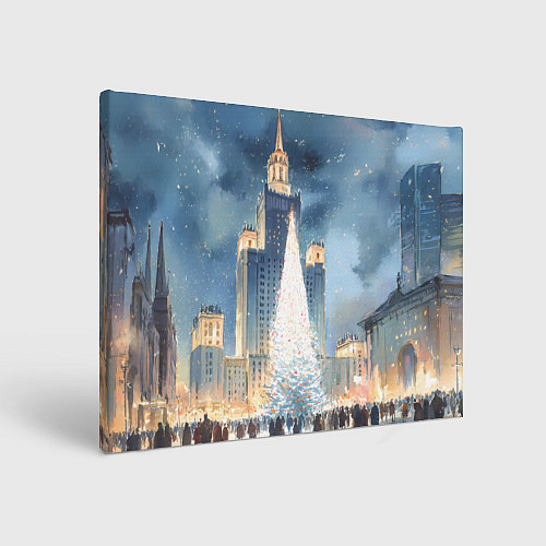 Картина прямоугольная Новый год в Москве / 3D-принт – фото 1