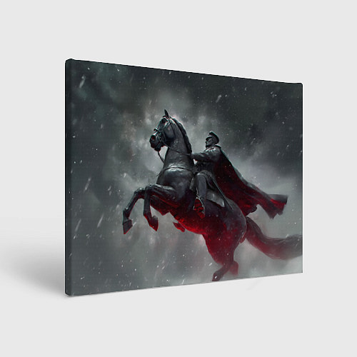 Картина прямоугольная Всадник в плаще на коне / 3D-принт – фото 1
