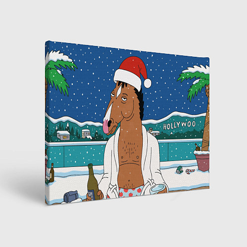 Картина прямоугольная Новогодний Конь Боджек / 3D-принт – фото 1