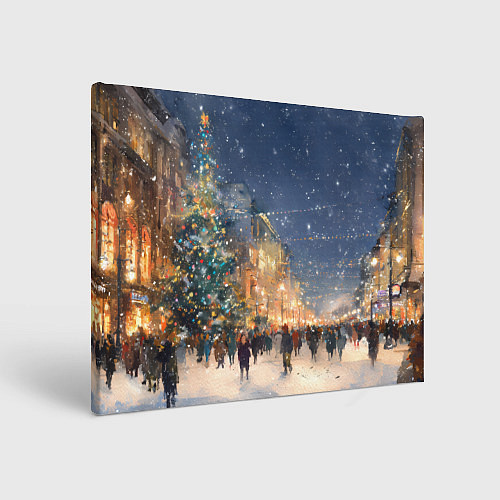 Картина прямоугольная Новый год в Москве новогодняя елка / 3D-принт – фото 1