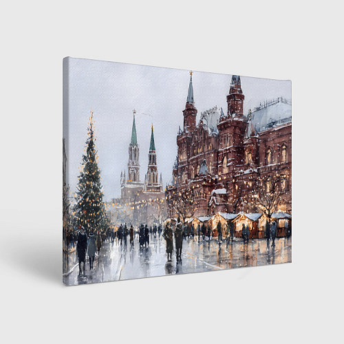 Картина прямоугольная Московский новогодний день / 3D-принт – фото 1