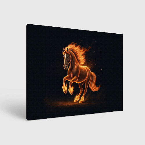 Картина прямоугольная Китайский огненный жеребец / 3D-принт – фото 1