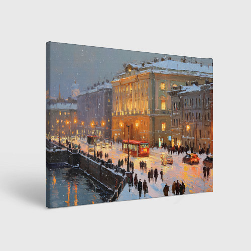 Картина прямоугольная Предновогодний Санкт-Петербург / 3D-принт – фото 1