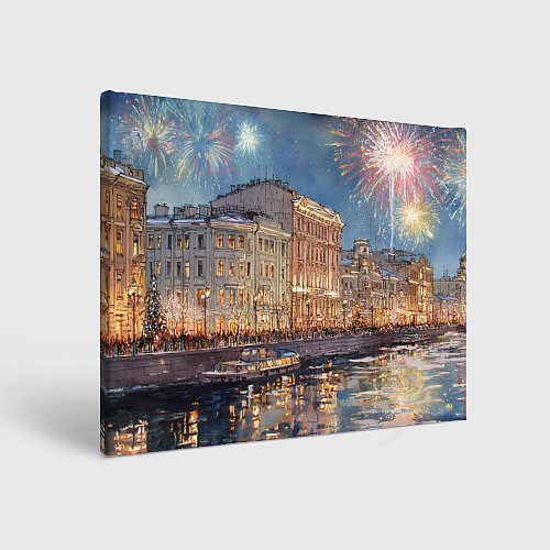 Картина прямоугольная Новогодний салют в Питере / 3D-принт – фото 1