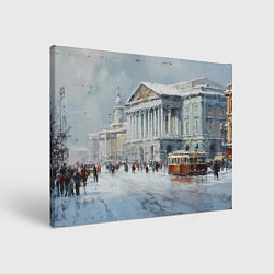 Картина прямоугольная Зимний Питер красками