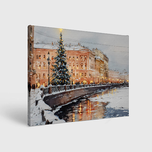 Картина прямоугольная Новогодняя елка в Питере / 3D-принт – фото 1