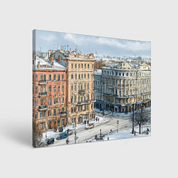 Картина прямоугольная Зимняя улица Питера