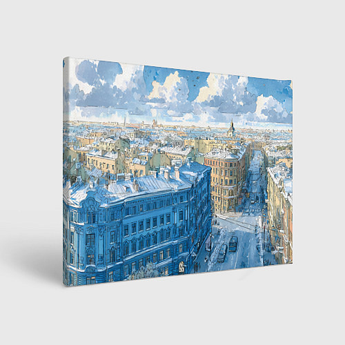 Картина прямоугольная Зимний утренний Питер / 3D-принт – фото 1