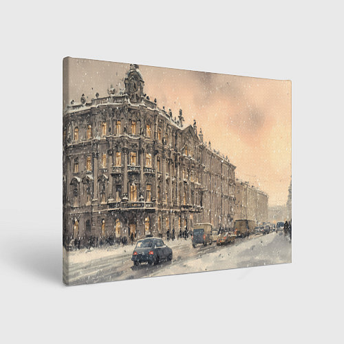 Картина прямоугольная Зима в Санкт-Петербурге / 3D-принт – фото 1