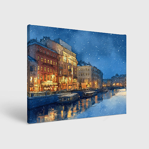 Картина прямоугольная Новогодняя ночь Санкт-Петербурга / 3D-принт – фото 1