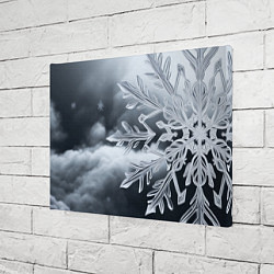 Холст прямоугольный Снежинка на черно белое, цвет: 3D-принт — фото 2
