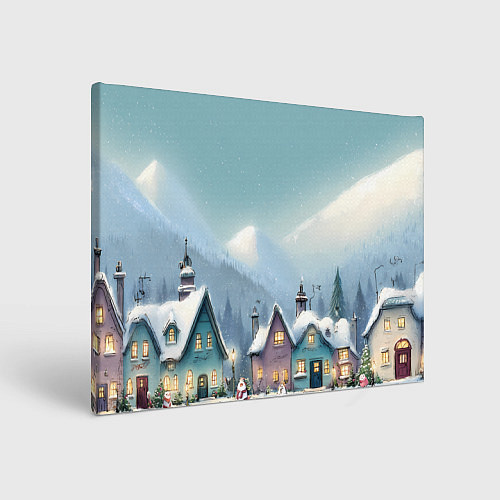Картина прямоугольная Новогодние дома / 3D-принт – фото 1