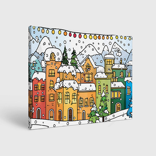 Картина прямоугольная Новогодний снегопад / 3D-принт – фото 1