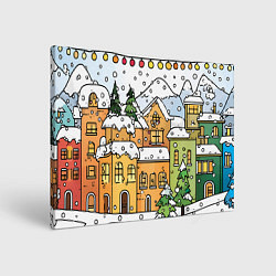 Холст прямоугольный Новогодний снегопад, цвет: 3D-принт