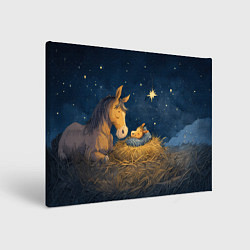 Картина прямоугольная Лошадка спит с жеребенком