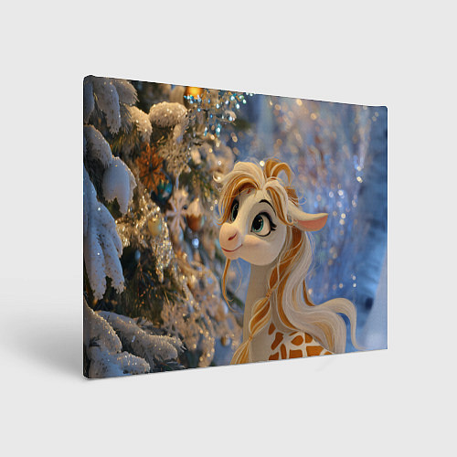 Картина прямоугольная Новогодняя лошадка в крапинку / 3D-принт – фото 1