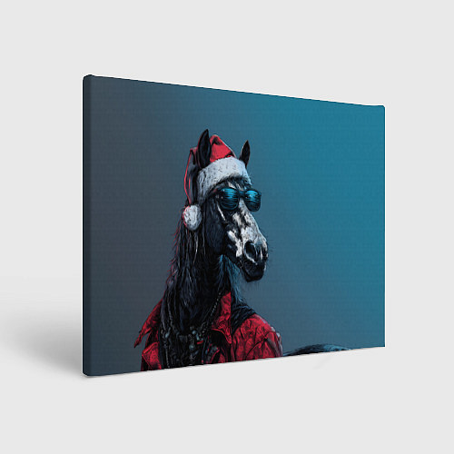 Картина прямоугольная Лошадь в новогоднем стиле / 3D-принт – фото 1