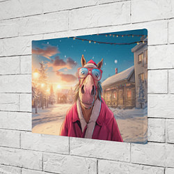 Холст прямоугольный Удивленная лошадь в очках, цвет: 3D-принт — фото 2