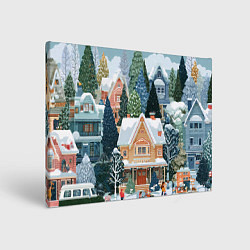 Картина прямоугольная Новогодний елочный двор