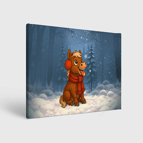 Картина прямоугольная Лошадка ловит снежинку / 3D-принт – фото 1