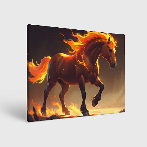 Картина прямоугольная Благородная огненная лошадь / 3D-принт – фото 1