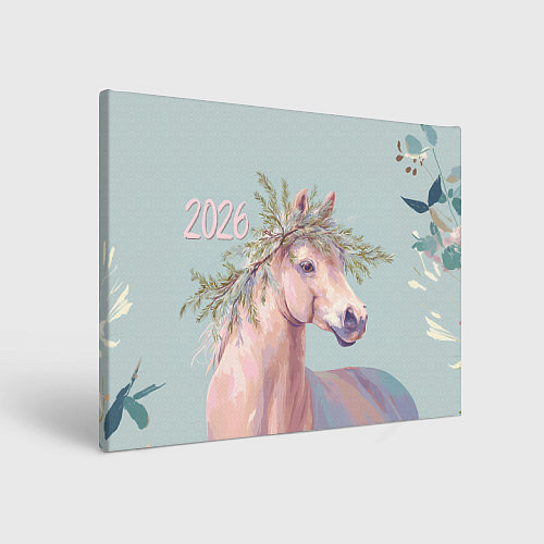 Картина прямоугольная 2026 Лошадка символ года / 3D-принт – фото 1