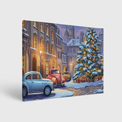 Картина прямоугольная Новогодний снежный двор