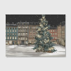 Холст прямоугольный Елка во дворе, цвет: 3D-принт — фото 2