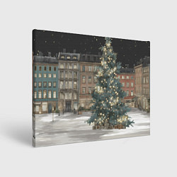 Картина прямоугольная Елка во дворе