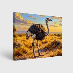 Холст прямоугольный Страус саванны, цвет: 3D-принт