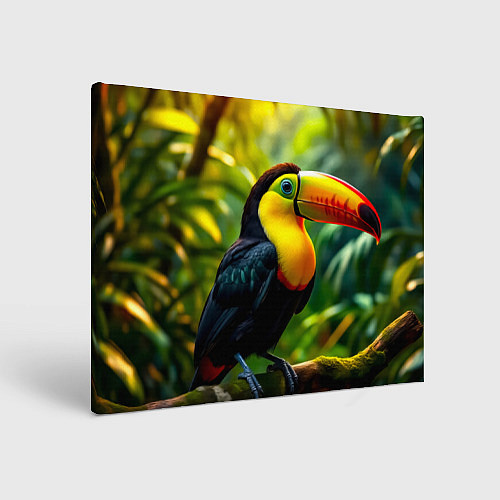 Картина прямоугольная Тукан на ветке / 3D-принт – фото 1