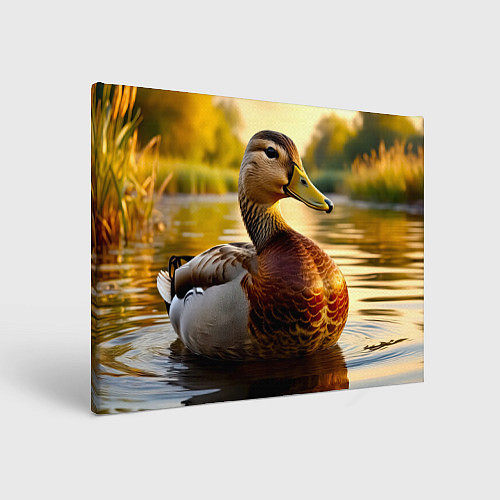 Картина прямоугольная Утка на пруду / 3D-принт – фото 1