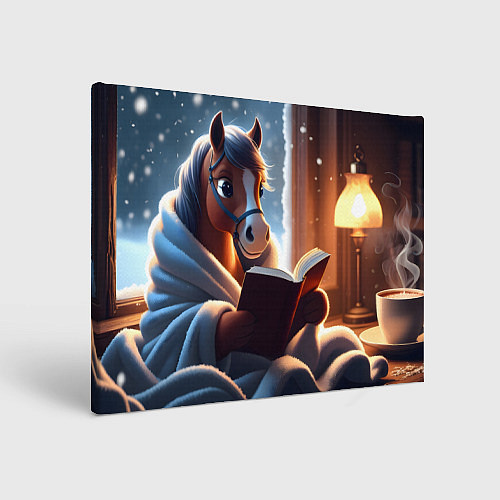 Картина прямоугольная Лошадка с книгой / 3D-принт – фото 1