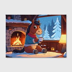 Холст прямоугольный Лошадка у камина, цвет: 3D-принт — фото 2