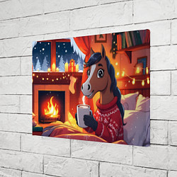 Холст прямоугольный Лошадка зимним вечером, цвет: 3D-принт — фото 2
