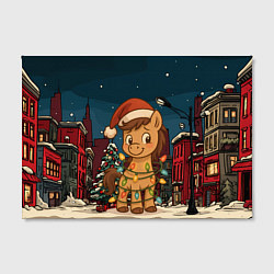 Холст прямоугольный Лошадка в новогодней гирлянде, цвет: 3D-принт — фото 2