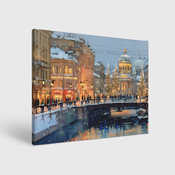 Картина прямоугольная Снежный вечер в Питере