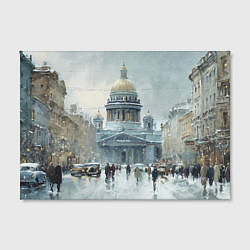 Холст прямоугольный Санкт-Петербург зимний пейзаж, цвет: 3D-принт — фото 2