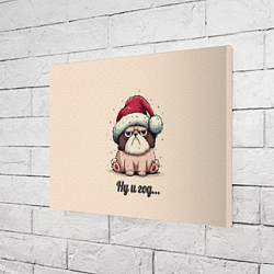 Холст прямоугольный Уставший песик - ну и год, цвет: 3D-принт — фото 2